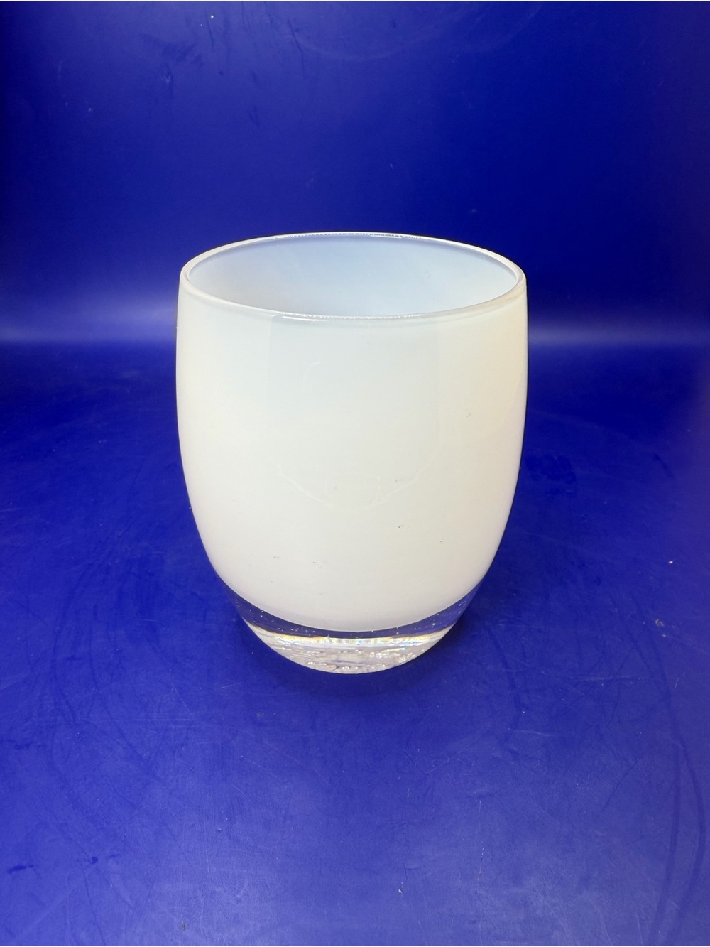 Glassybaby Celebrate Votive Candle Holder White Opalescent pre-triskelion